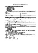 Đề cương ôn tập môn Hóa học Lớp 8 (Lần 4)